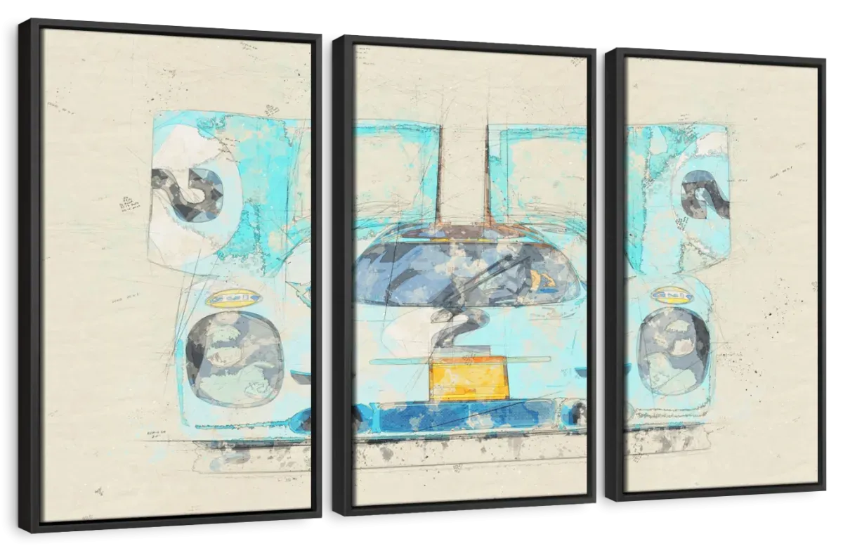 1971 Porsche 917K Race Car Front View Drawing Wall Art