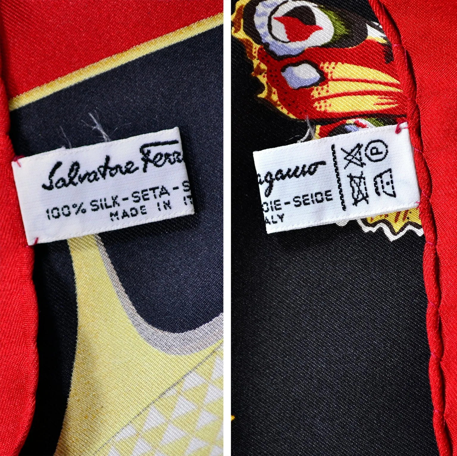 1980s Salvatore Ferragamo Vintage Novelty Shoe Print Silk Scarf
