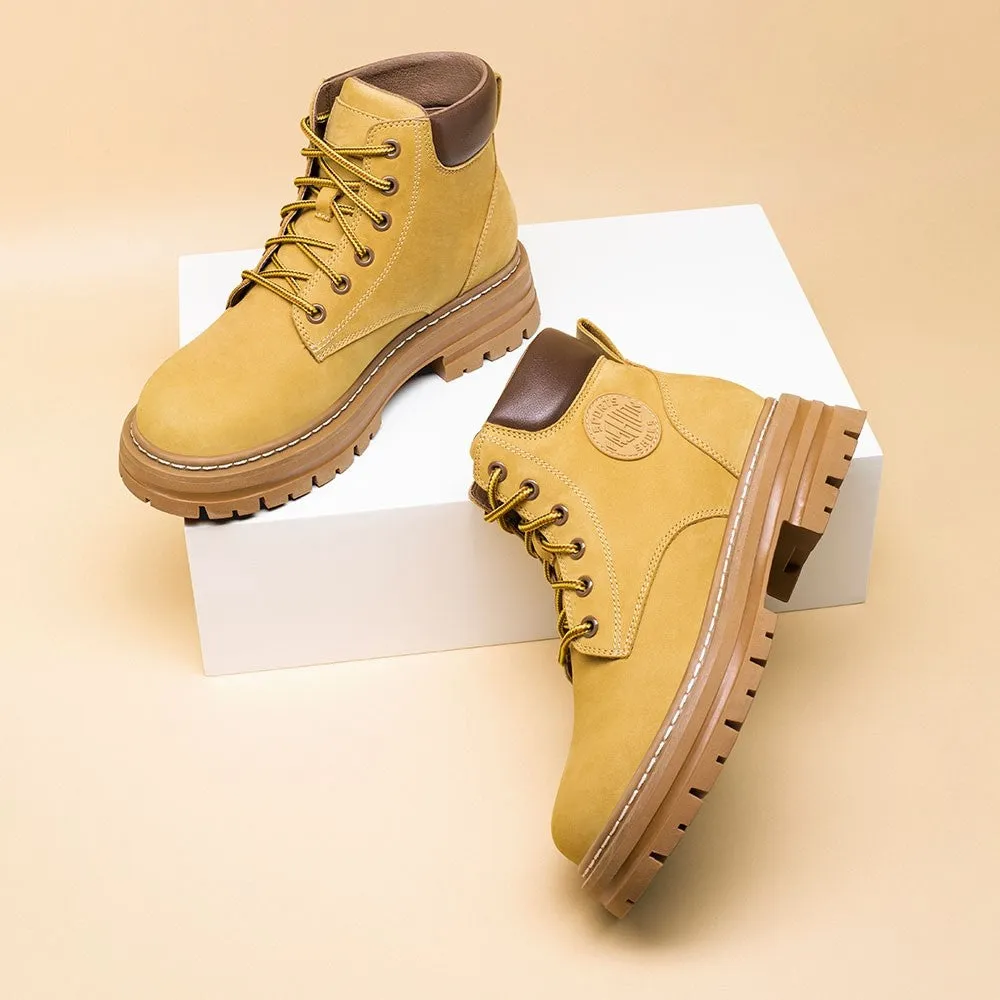 7 CM / 2.76 Inches CMR CHAMARIPA Khaki Women's Outdoor Martin Height Increasing Boots For Women