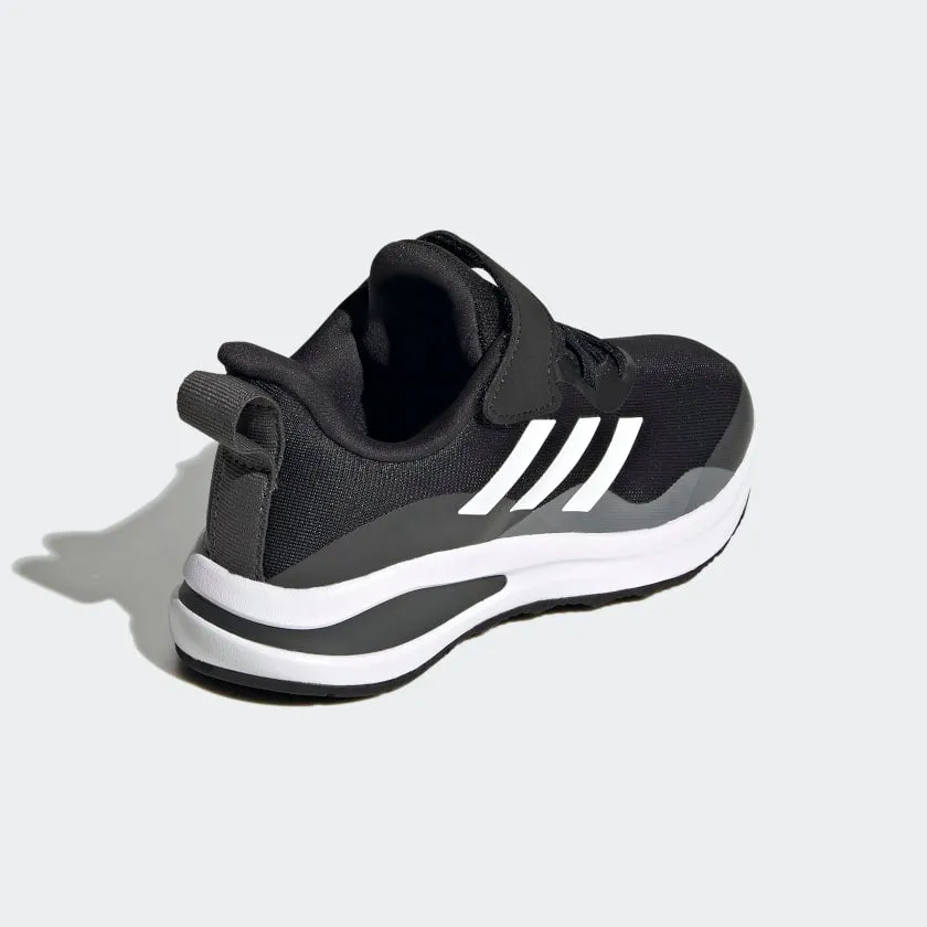 ADIDAS KIDS FORTARUN ELASTIC LACE TOP STRAP RUNNING SHOES - Core Black / Cloud White / Grey Six