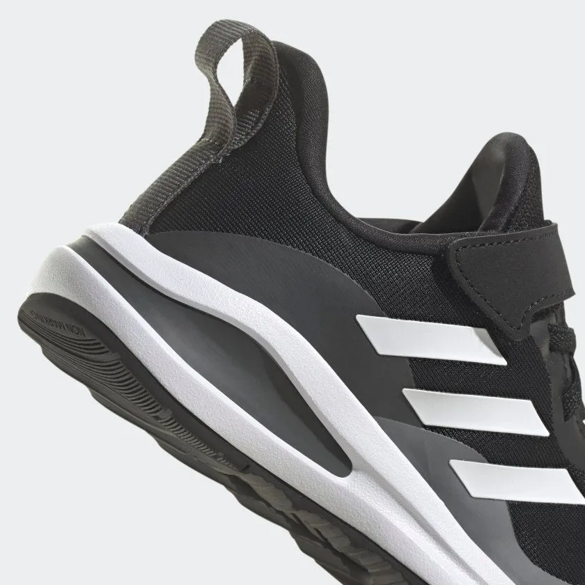 ADIDAS KIDS FORTARUN ELASTIC LACE TOP STRAP RUNNING SHOES - Core Black / Cloud White / Grey Six