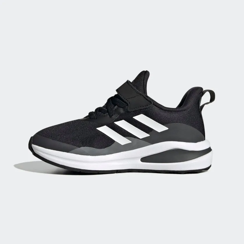 ADIDAS KIDS FORTARUN ELASTIC LACE TOP STRAP RUNNING SHOES - Core Black / Cloud White / Grey Six