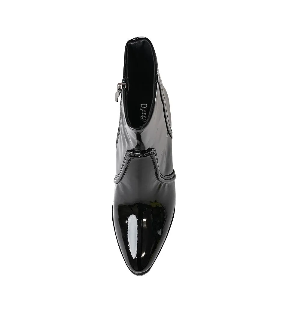 Anahi Black Patent Ankle Boots