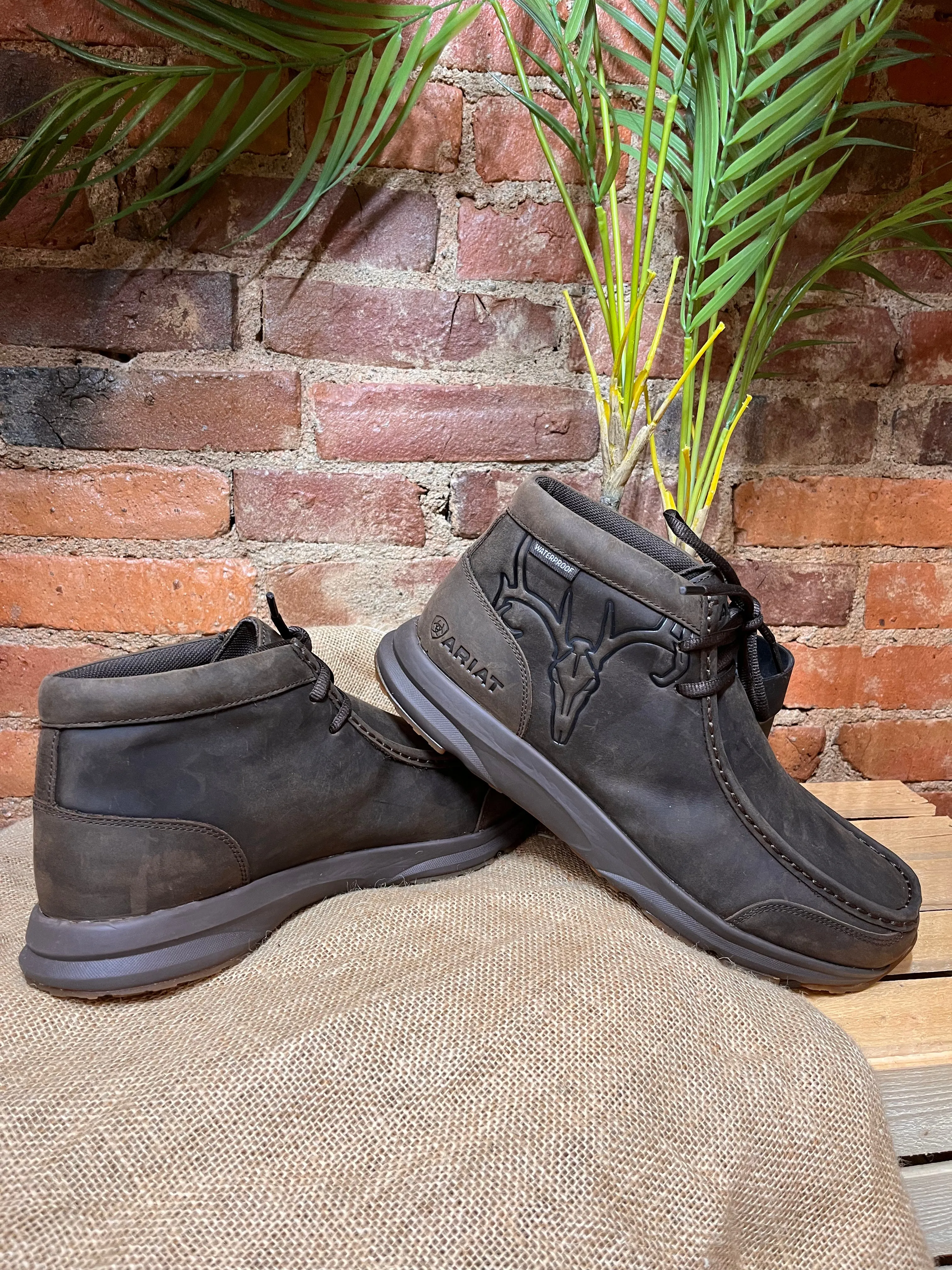 Ariat Men's Spitfire Outdoor Waterproof Oily Distressed Brown Leather Shoe 10044353