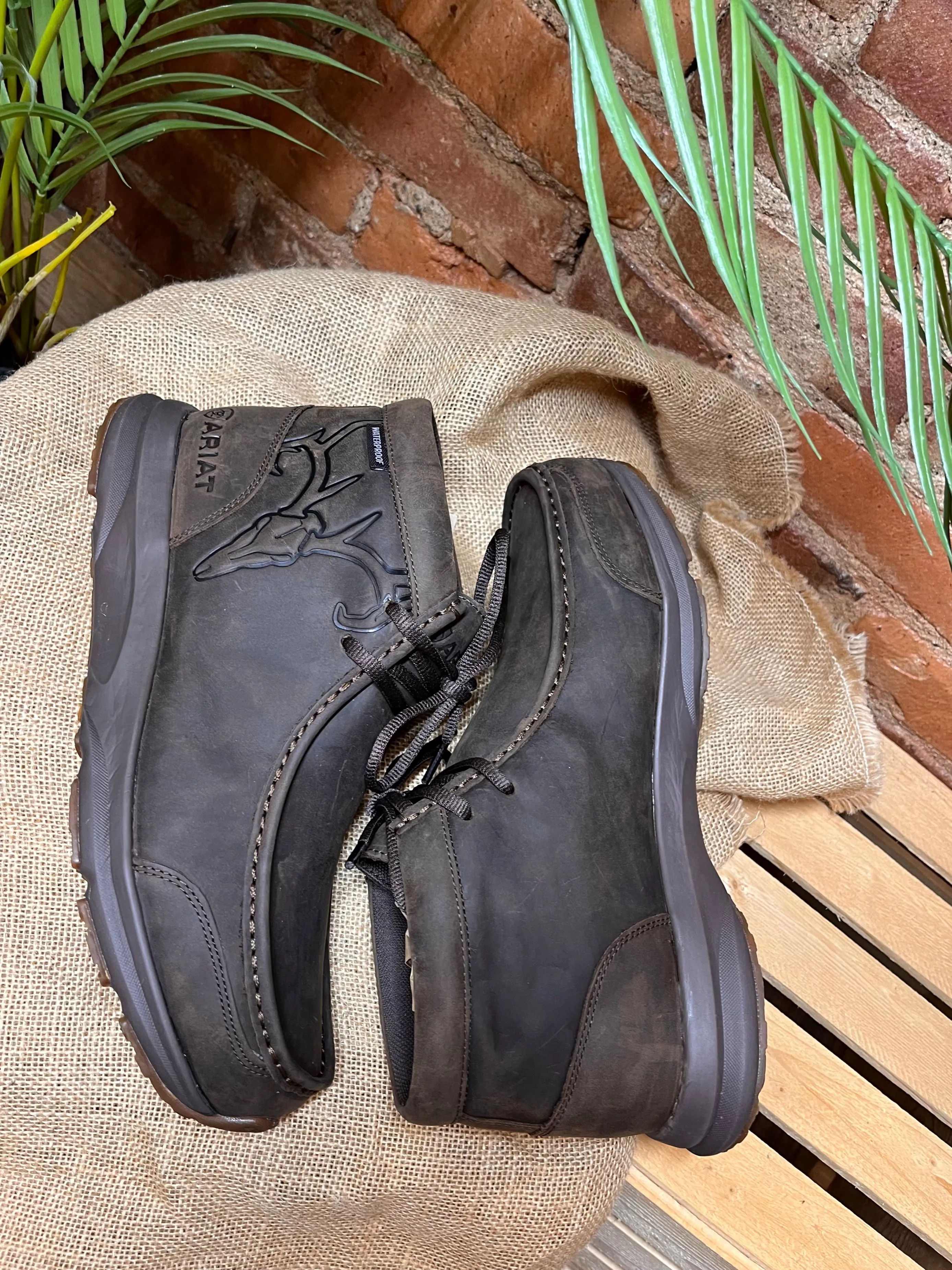 Ariat Men's Spitfire Outdoor Waterproof Oily Distressed Brown Leather Shoe 10044353