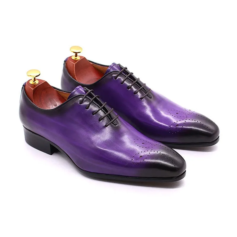 Artisan Hand-Dyed Cowhide Lace-Ups with Sheepskin Lining
