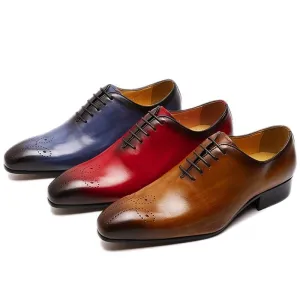 Artisan Hand-Dyed Cowhide Lace-Ups with Sheepskin Lining