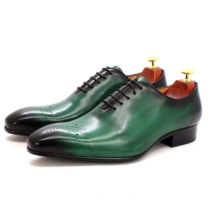 Artisan Hand-Dyed Cowhide Lace-Ups with Sheepskin Lining