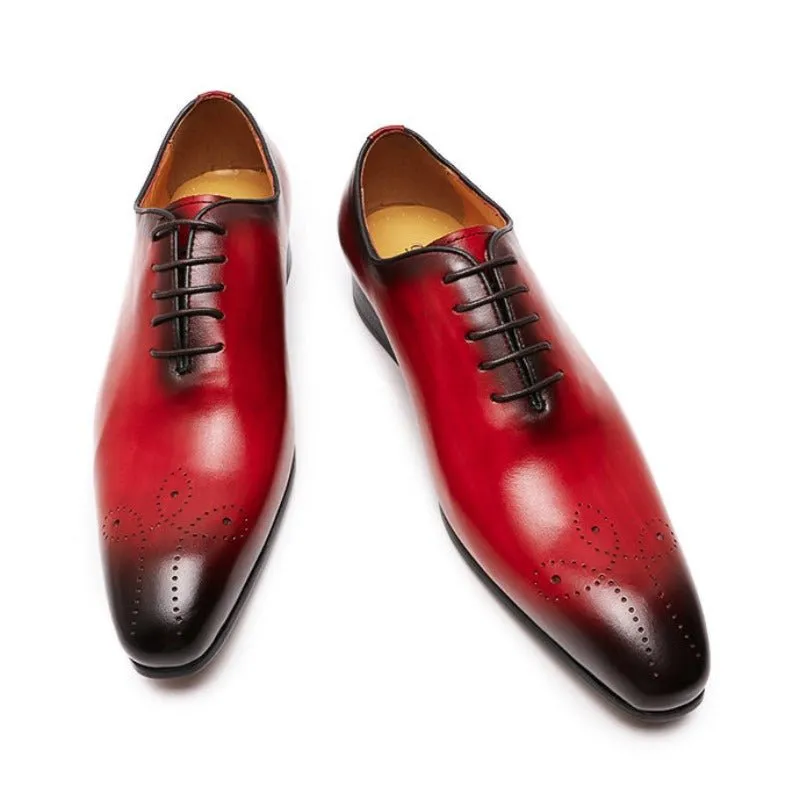 Artisan Hand-Dyed Cowhide Lace-Ups with Sheepskin Lining