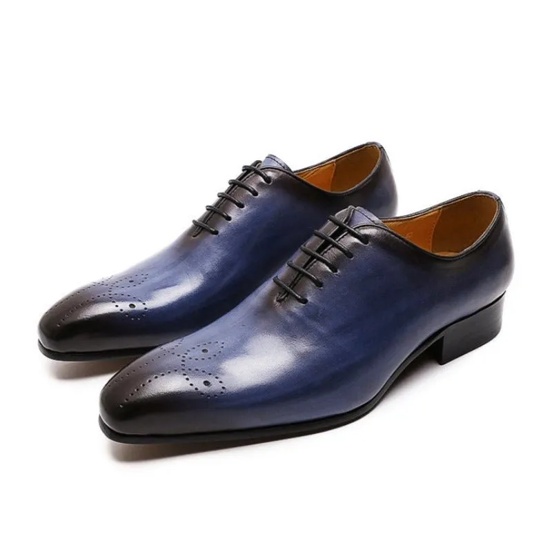 Artisan Hand-Dyed Cowhide Lace-Ups with Sheepskin Lining