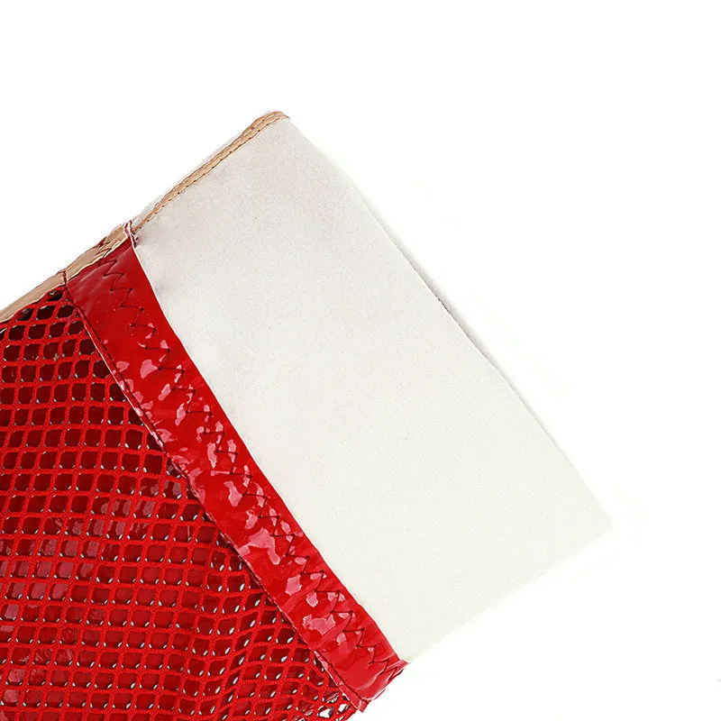 Autumn And Winter Fine Heel Pointed Gauze Net Knee Thigh Boots