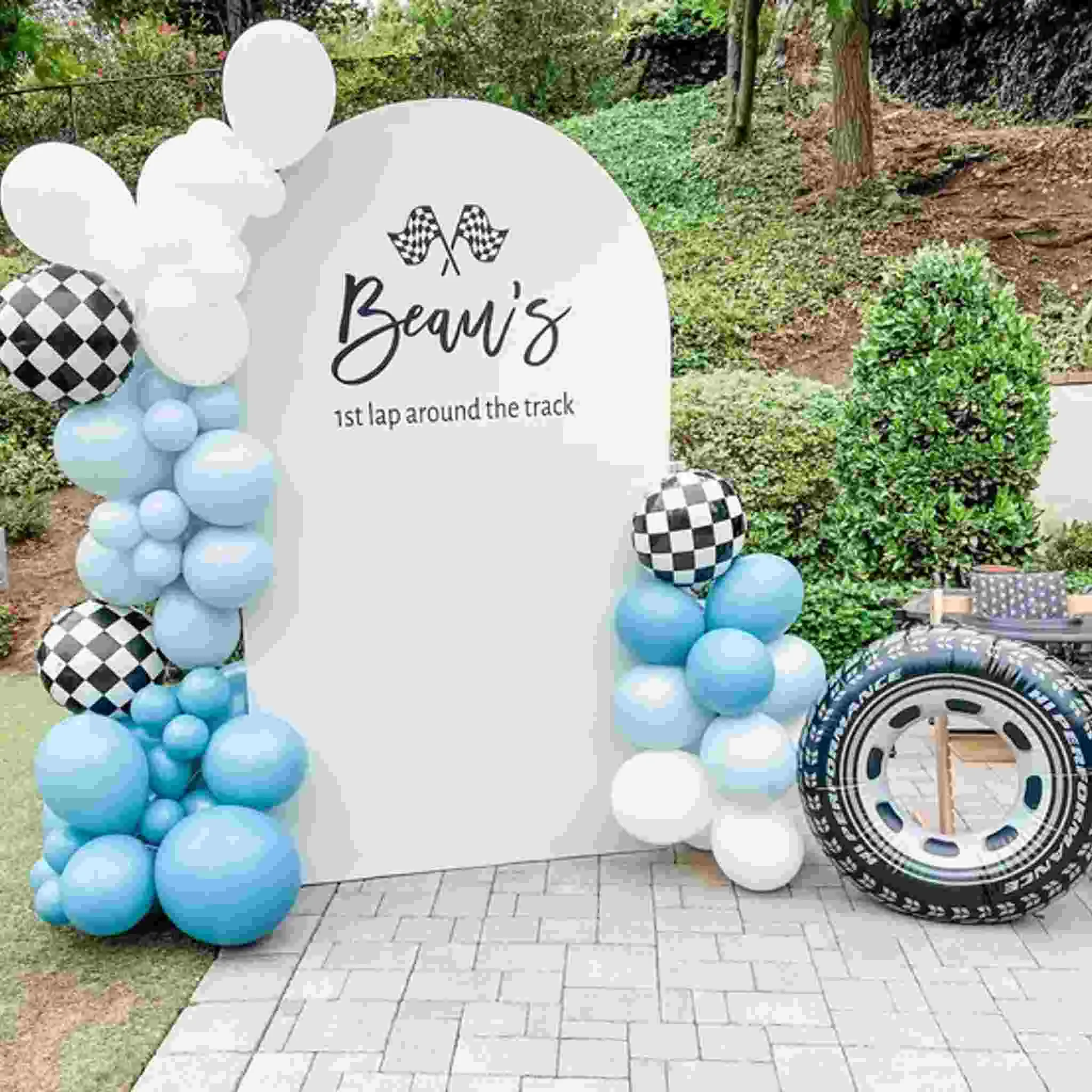 Black and White Checkered Foil Balloons | 18 INCH Round