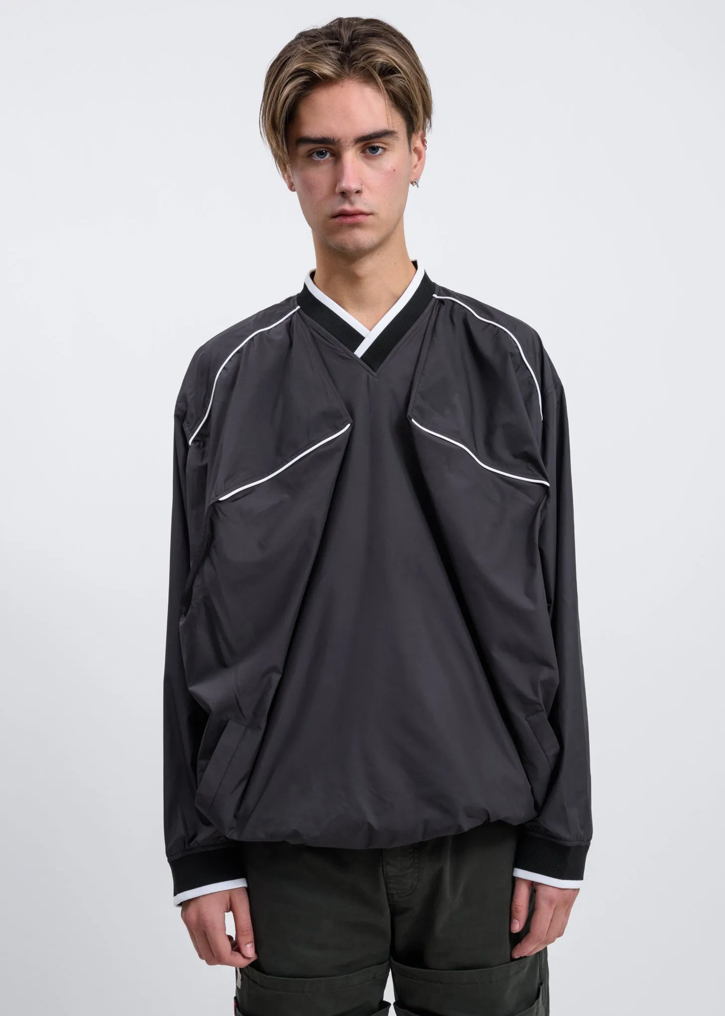 Black Pop-Up Nylon Sweater