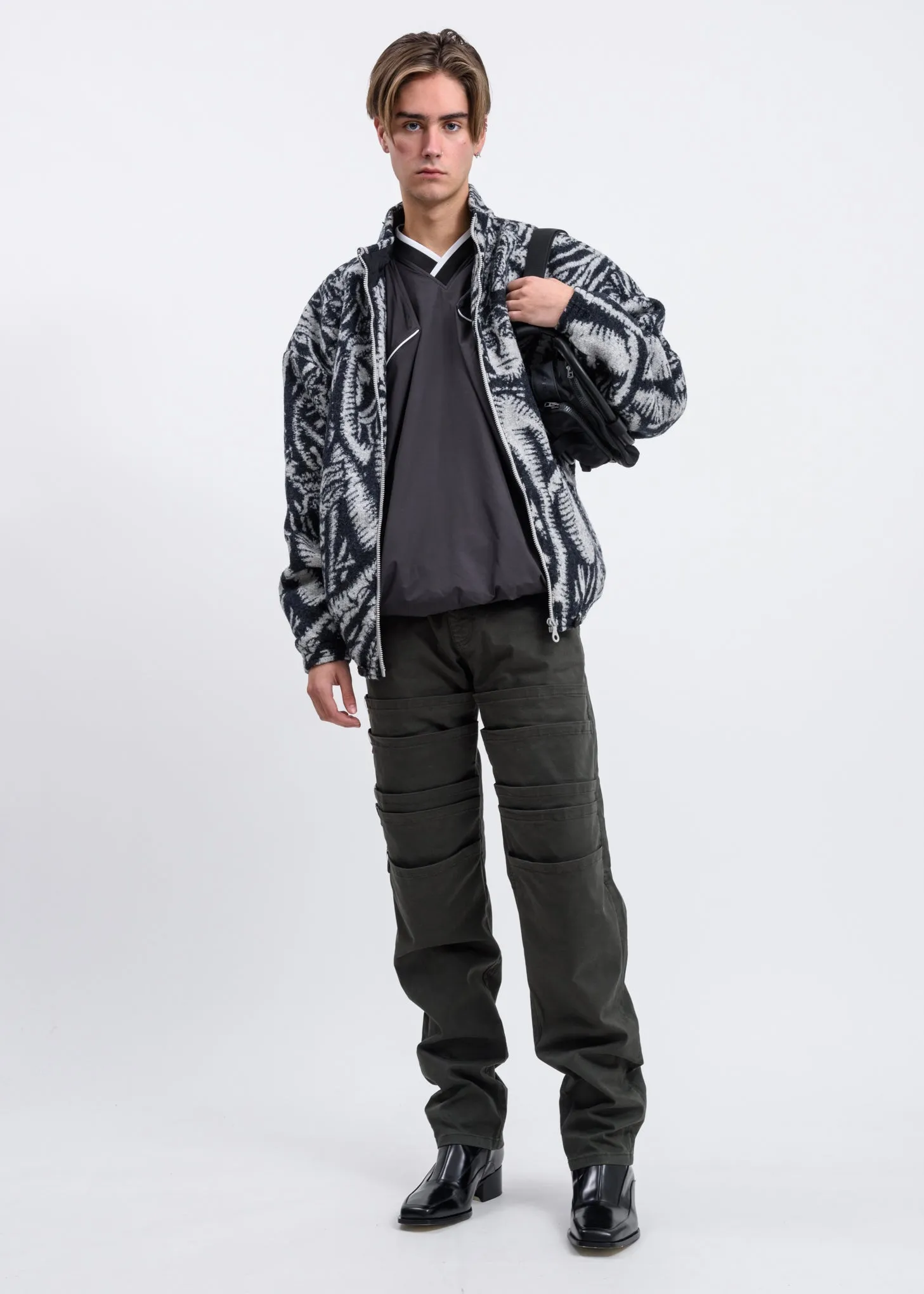 Black Pop-Up Nylon Sweater