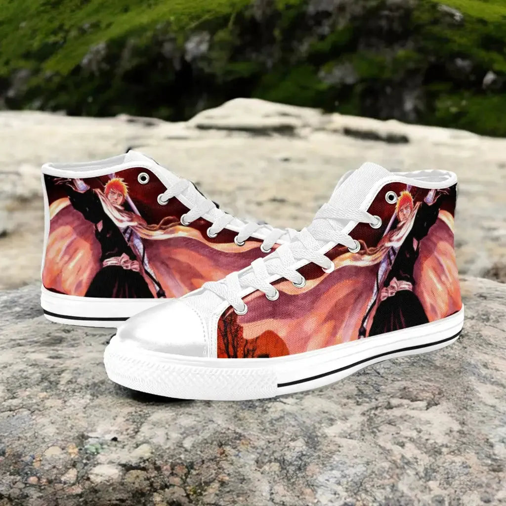 Bleach Kurosaki Ichigo Bankai Shoes High Top Sneakers for Kids and Adults