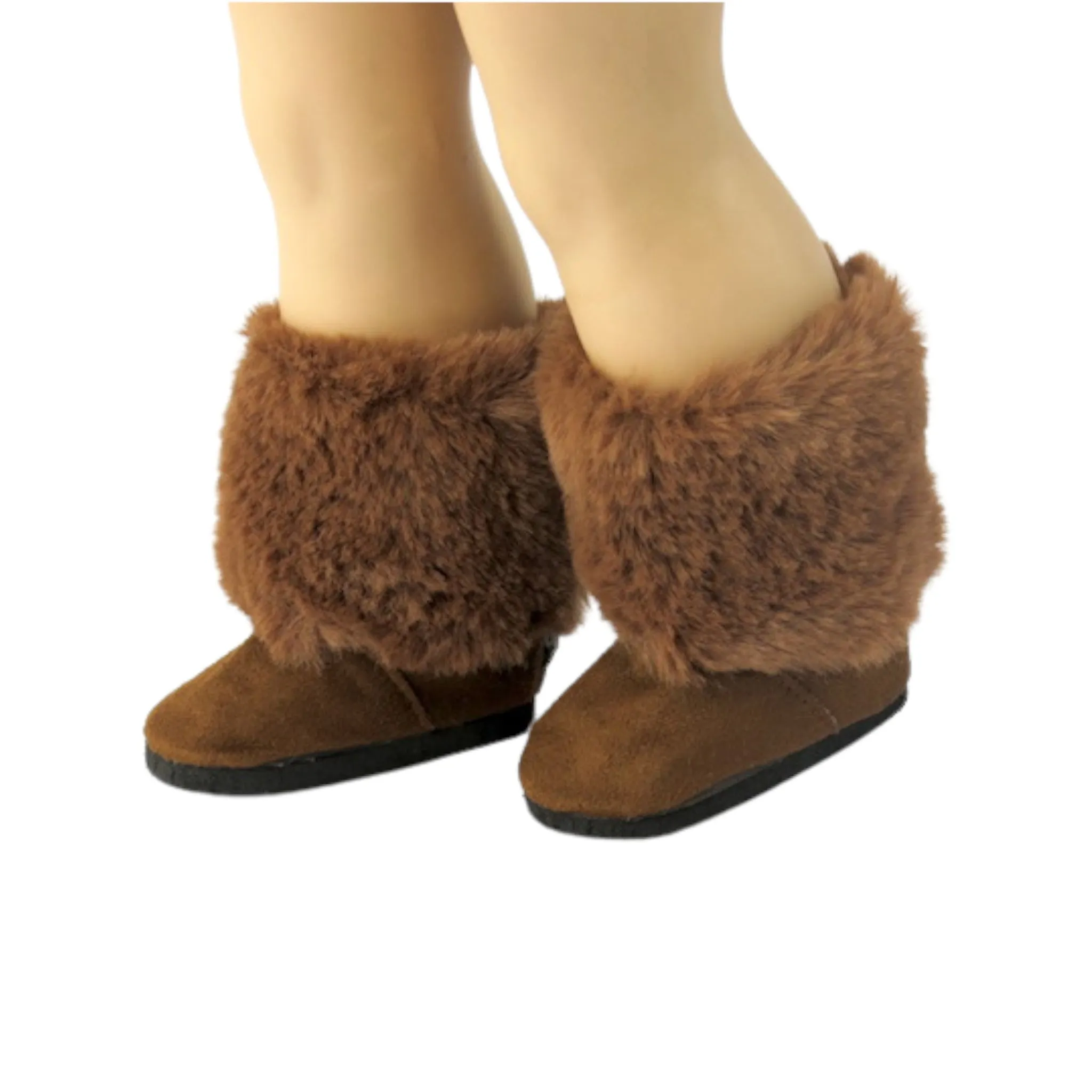 Brown Boots with Brown Fur for 18-inch dolls