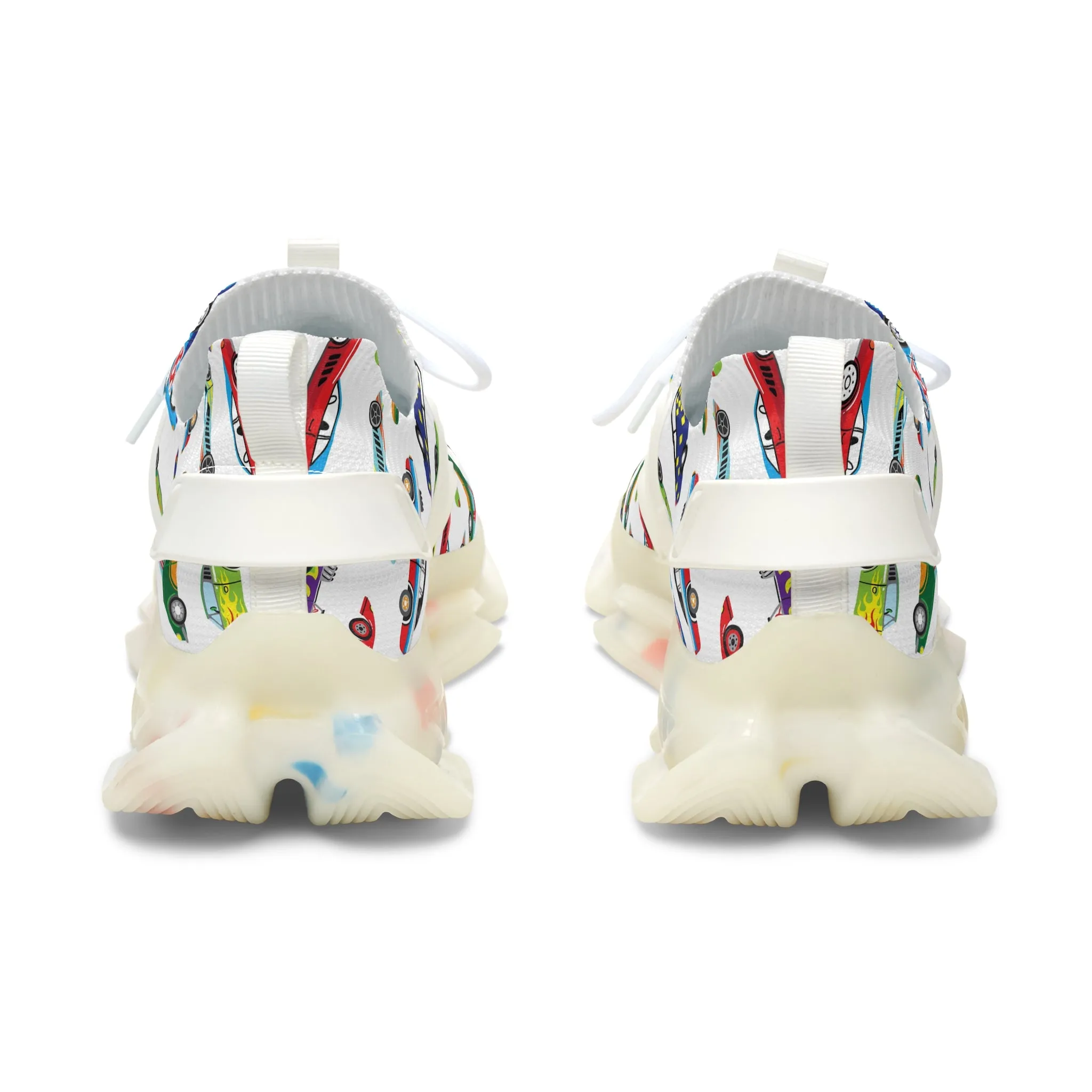 Colorful Race Cars Women's Mesh Sneakers