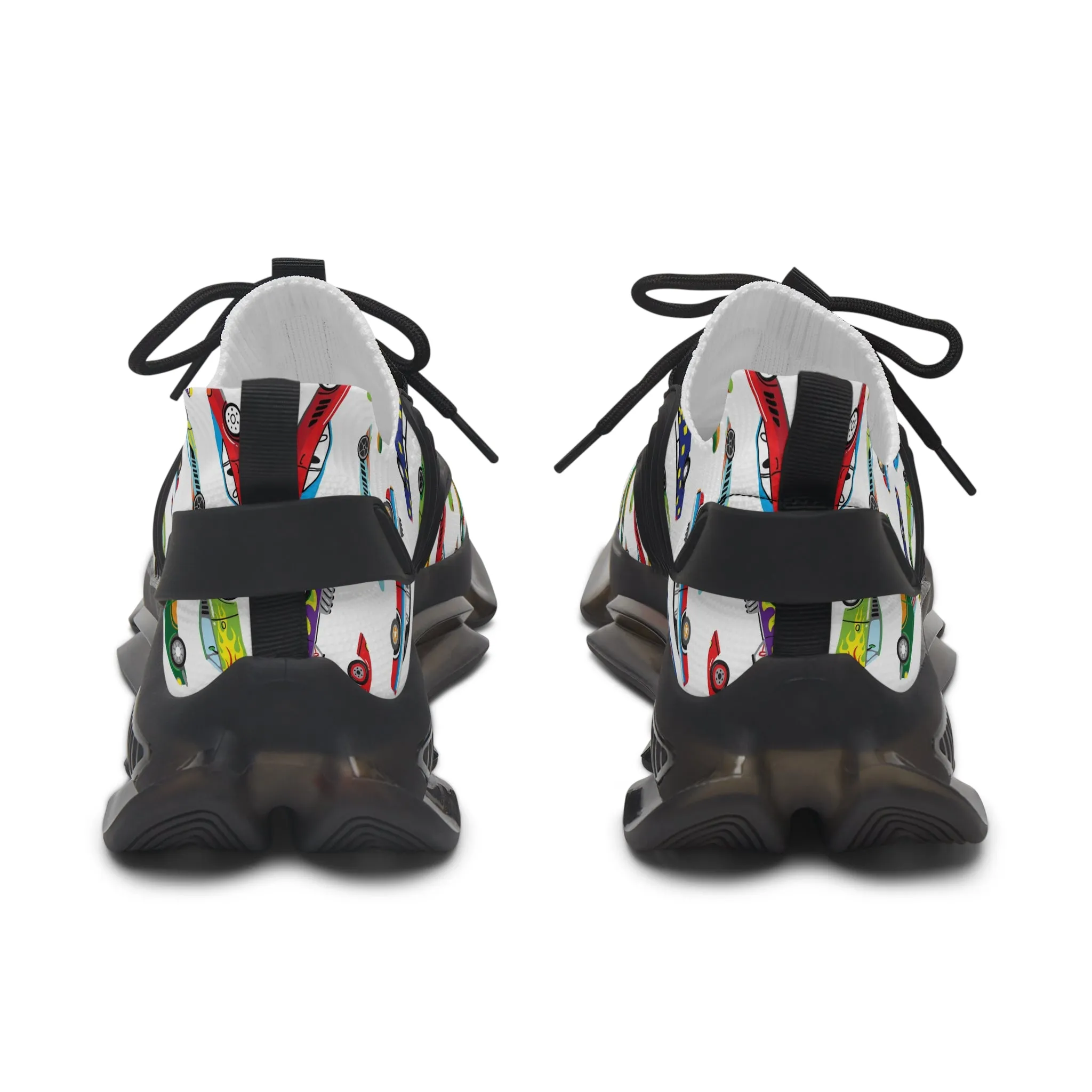 Colorful Race Cars Women's Mesh Sneakers