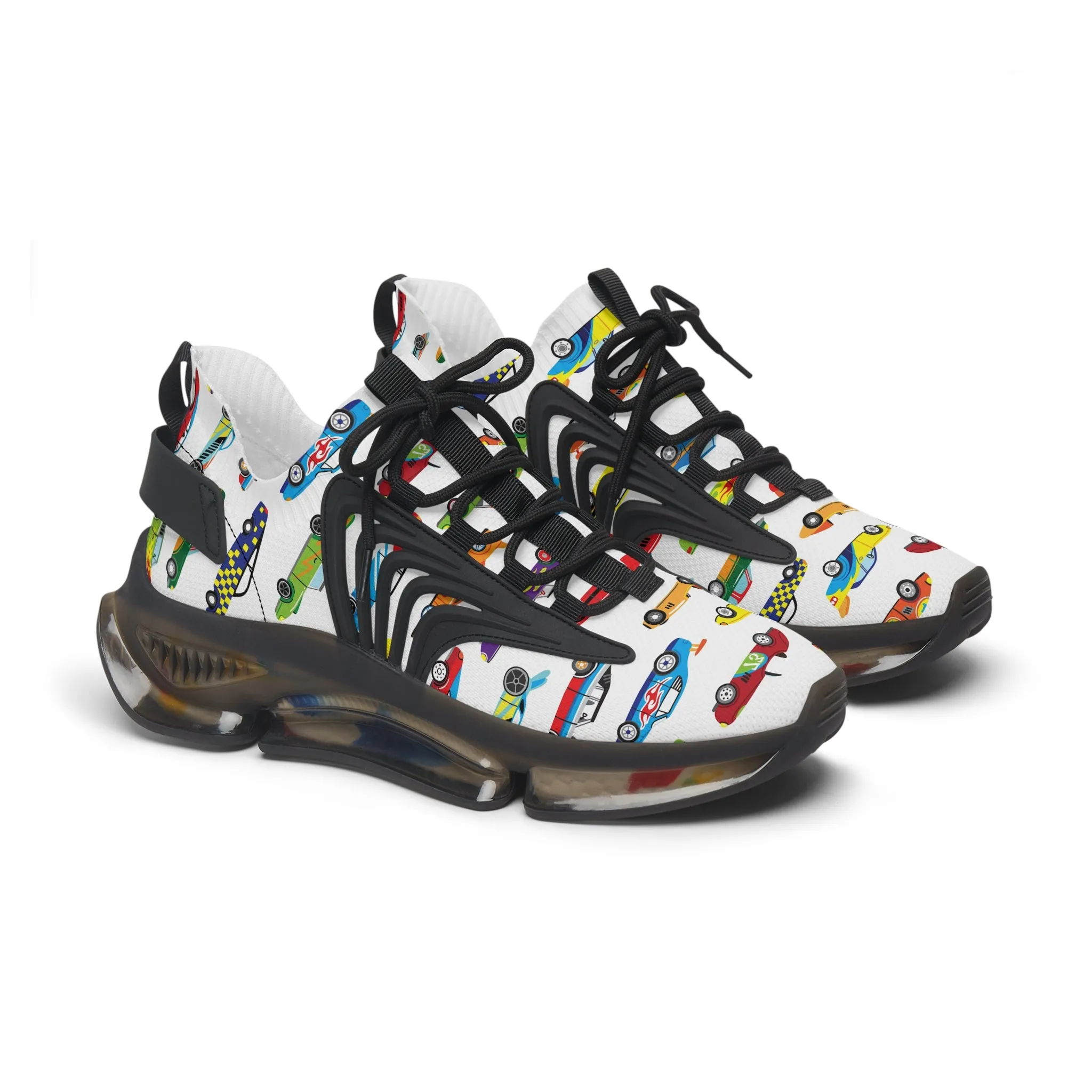 Colorful Race Cars Women's Mesh Sneakers