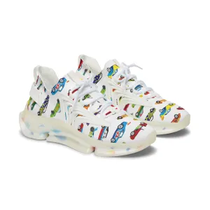 Colorful Race Cars Women's Mesh Sneakers