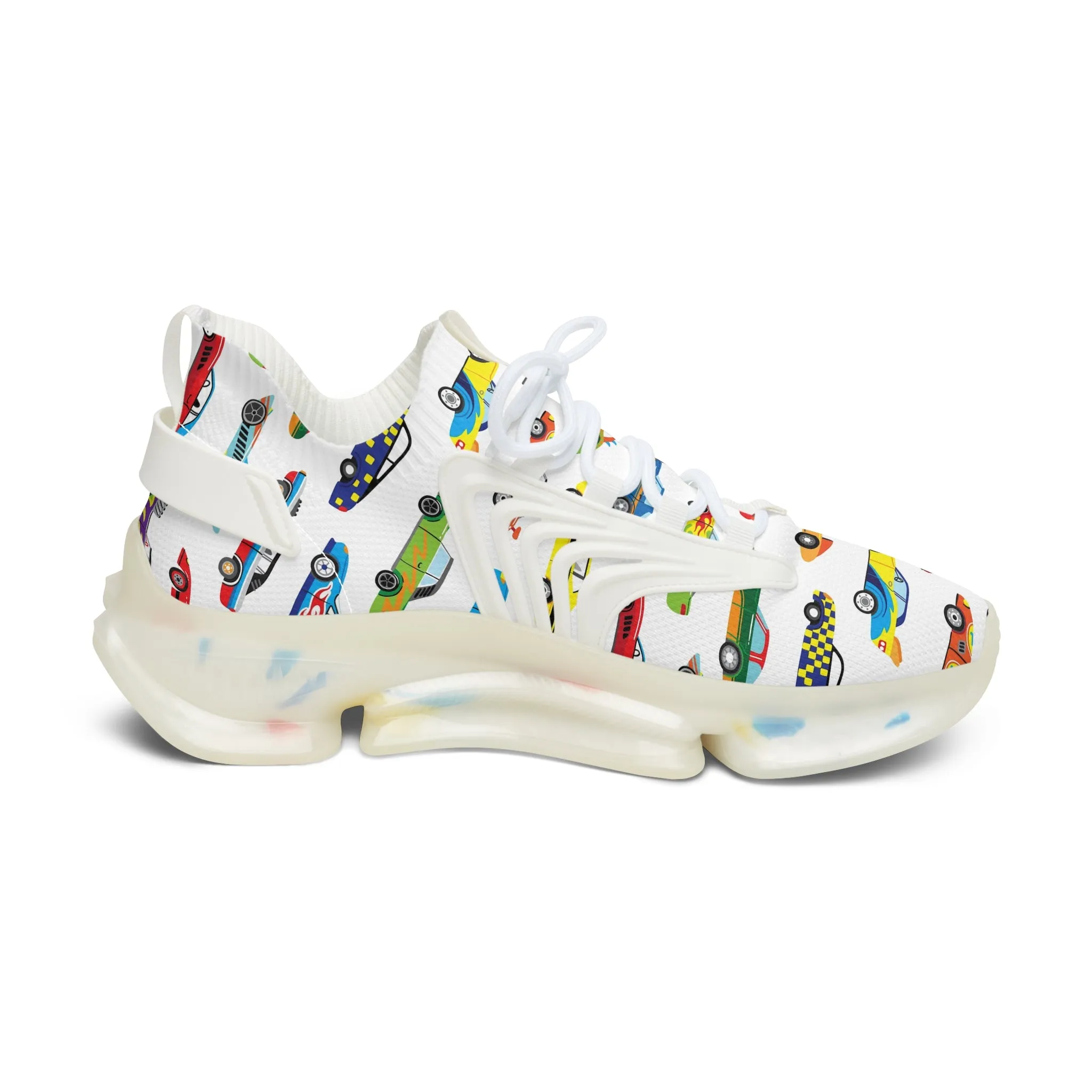 Colorful Race Cars Women's Mesh Sneakers