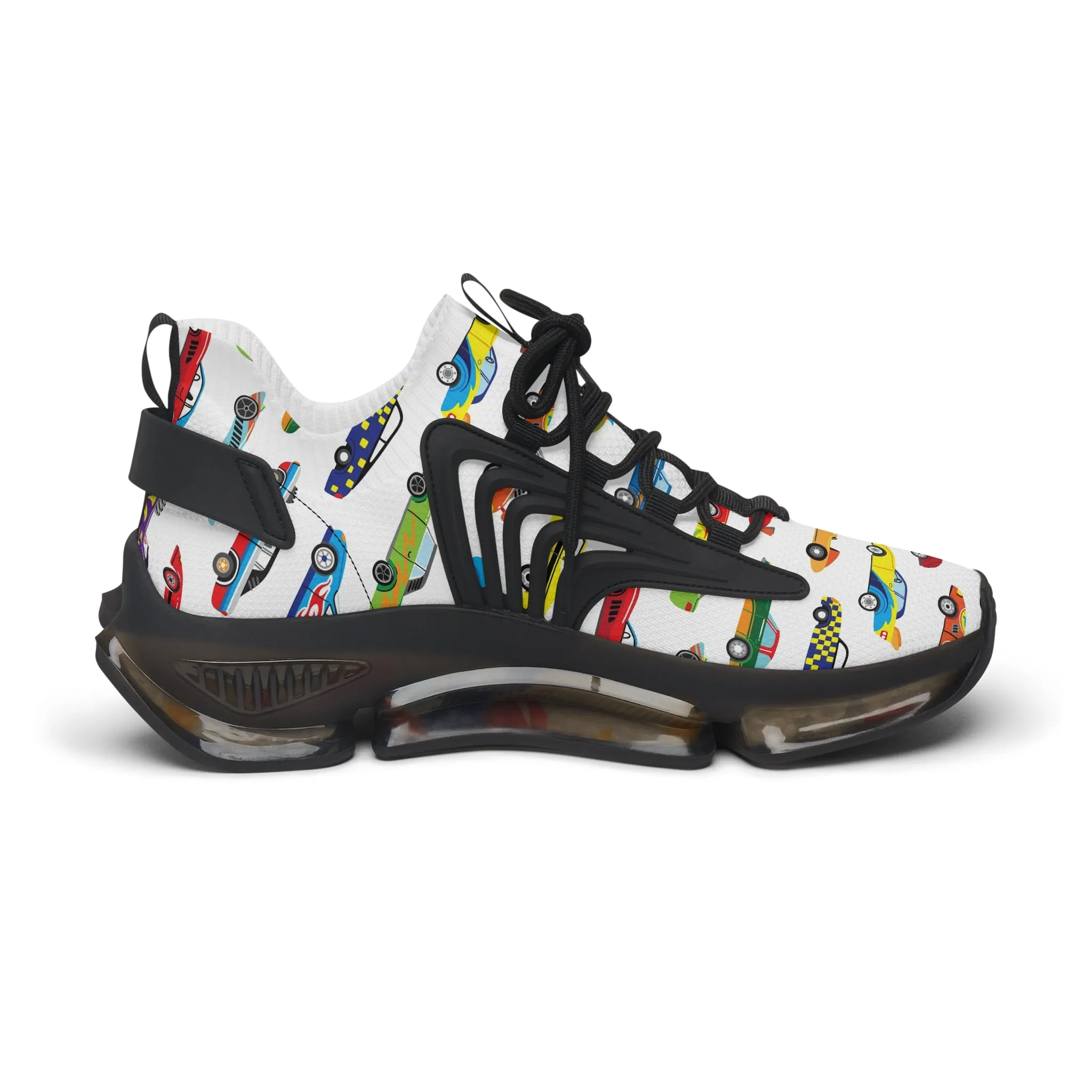 Colorful Race Cars Women's Mesh Sneakers