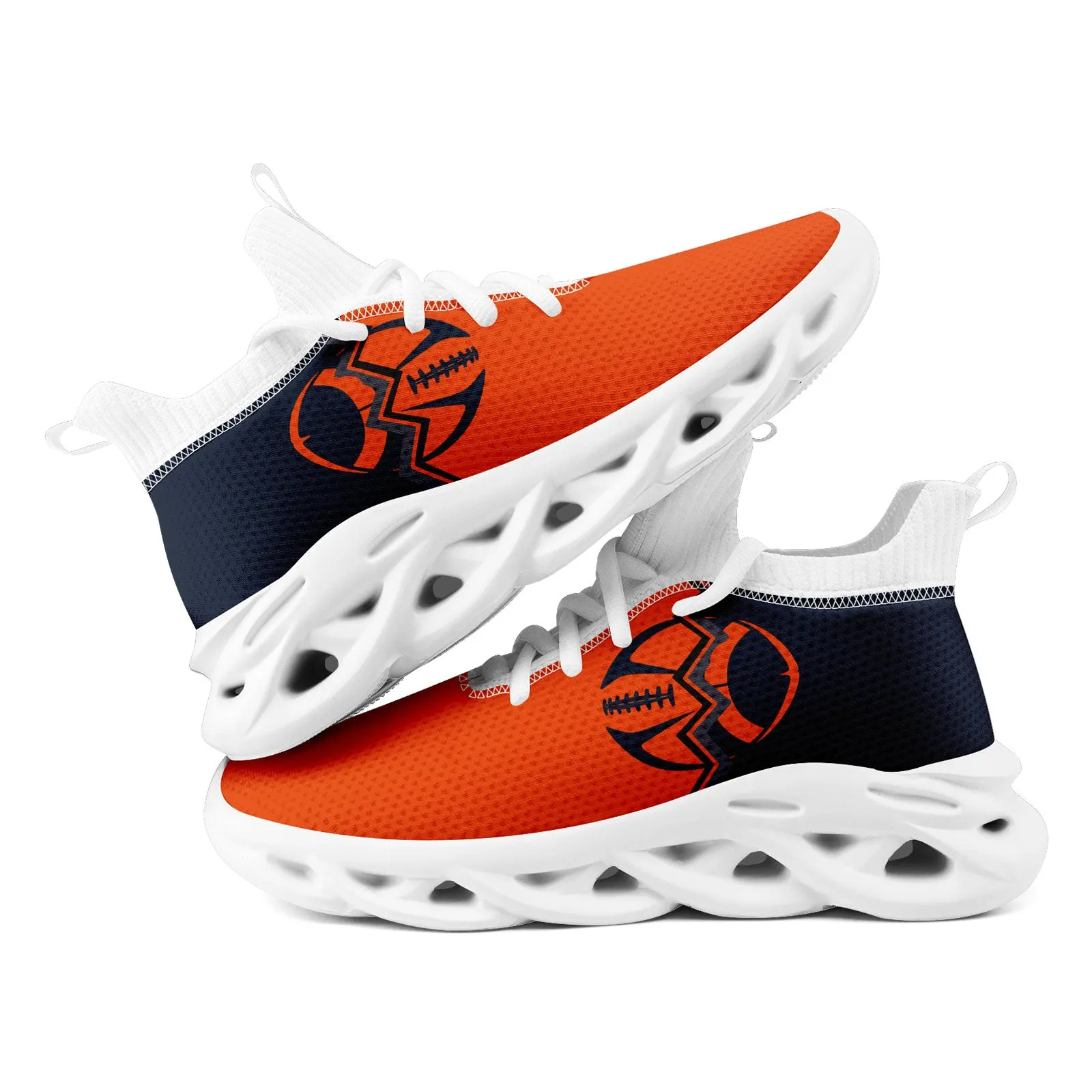 Custom Deep Blue Orange Illinois MaxSoul Shoes and Hat Combo Offer Personalized Combo ZH-D028017-4
