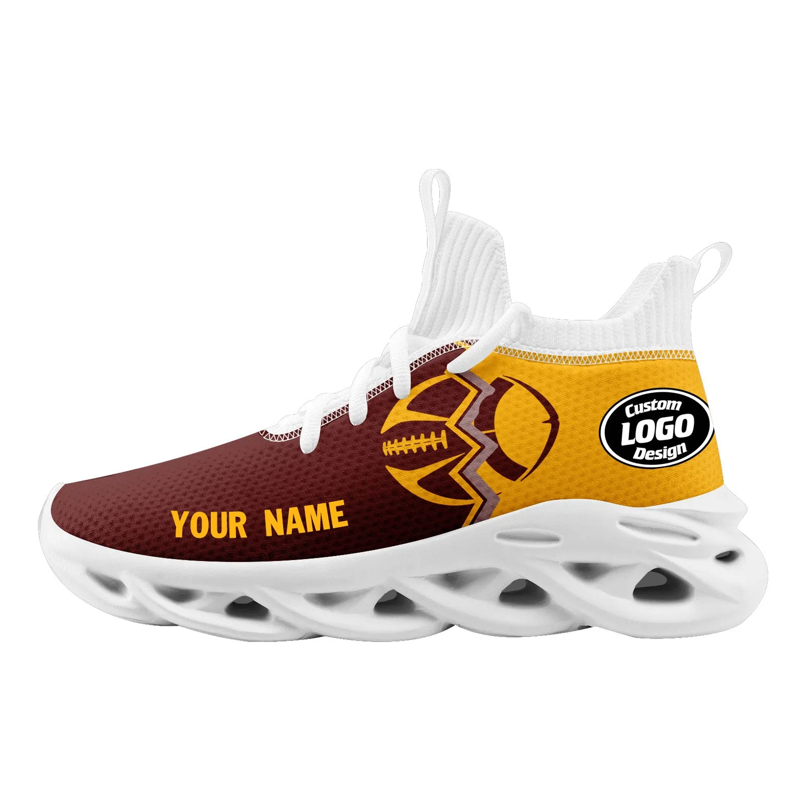 Custom Yellow Red Washington MaxSoul Shoes and Hat Combo Offer Personalized Combo ZH-D028017-16