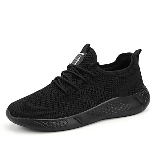 Damyuan Men's Athletic Walking Shoes Lightweight Gym Mesh Comfortable Trail Athletic Running Shoes Black,8