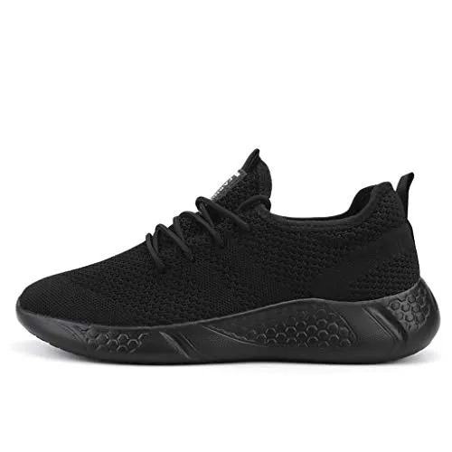 Damyuan Men's Athletic Walking Shoes Lightweight Gym Mesh Comfortable Trail Athletic Running Shoes Black,8