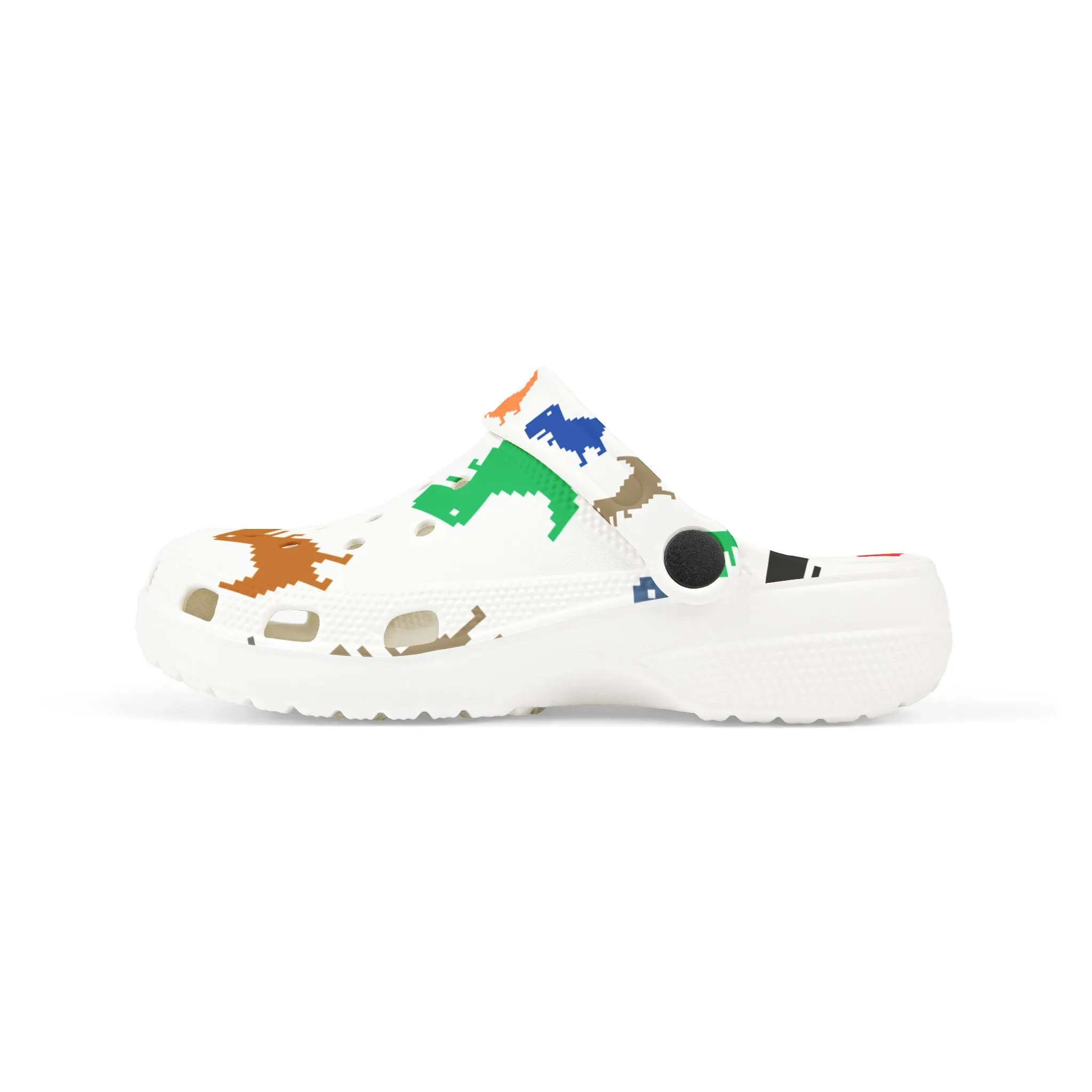 Dino Print Kid's EVA Foam Clogs, Fun Children's Footwear, Adjustable Summer Shoes, Great for Playtime, Gifts for Kids