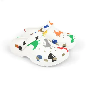 Dino Print Kid's EVA Foam Clogs, Fun Children's Footwear, Adjustable Summer Shoes, Great for Playtime, Gifts for Kids