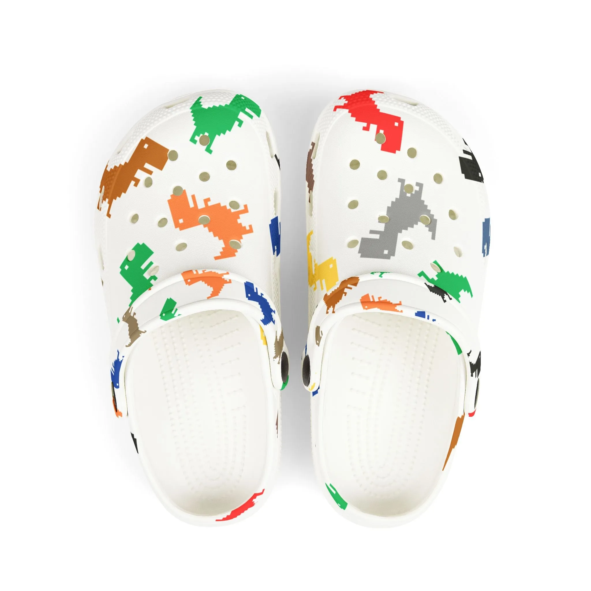 Dino Print Kid's EVA Foam Clogs, Fun Children's Footwear, Adjustable Summer Shoes, Great for Playtime, Gifts for Kids