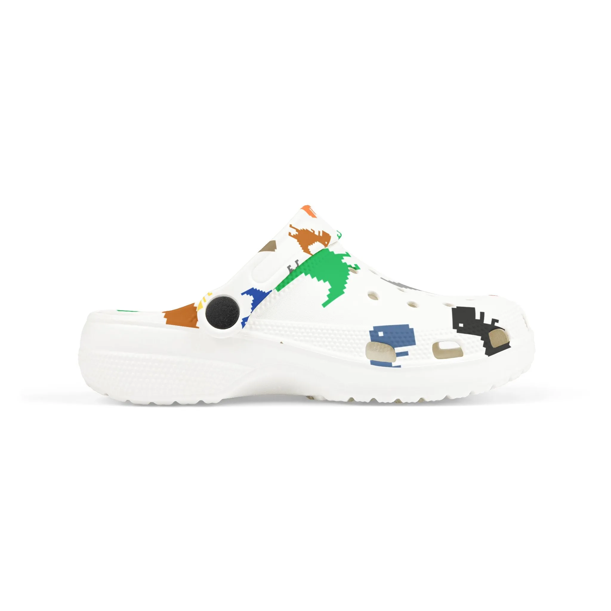 Dino Print Kid's EVA Foam Clogs, Fun Children's Footwear, Adjustable Summer Shoes, Great for Playtime, Gifts for Kids