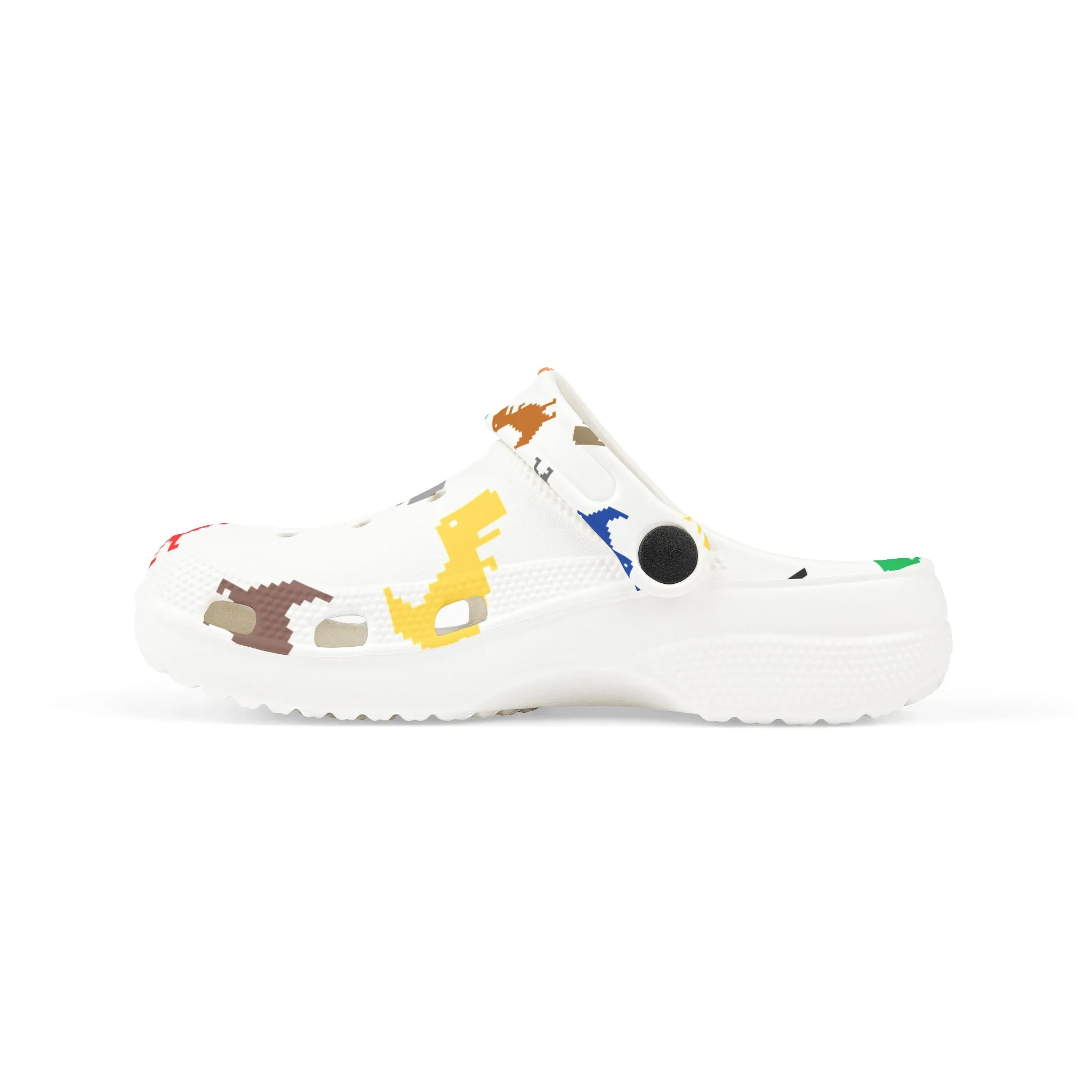 Dino Print Kid's EVA Foam Clogs, Fun Children's Footwear, Adjustable Summer Shoes, Great for Playtime, Gifts for Kids