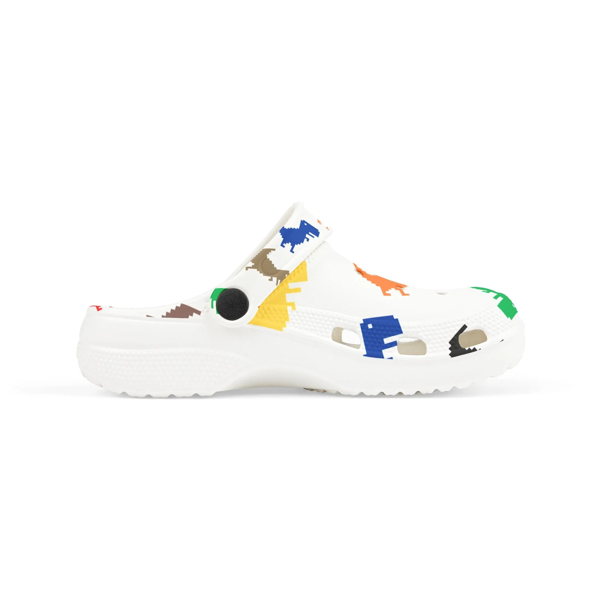 Dino Print Kid's EVA Foam Clogs, Fun Children's Footwear, Adjustable Summer Shoes, Great for Playtime, Gifts for Kids