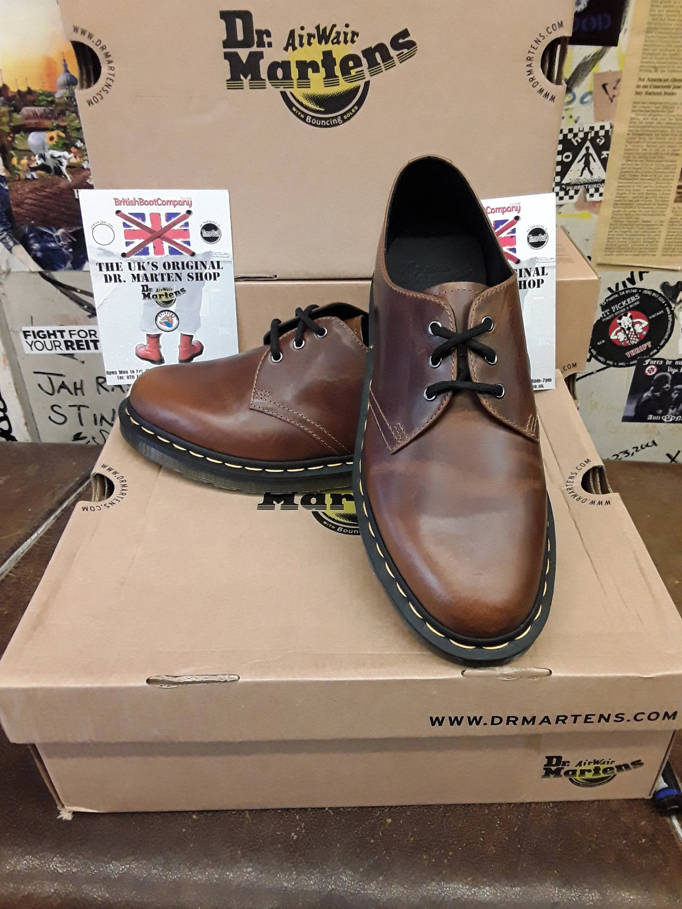 Dr Martens 1461 Tan Buttsrscotch Leather Size 6.5