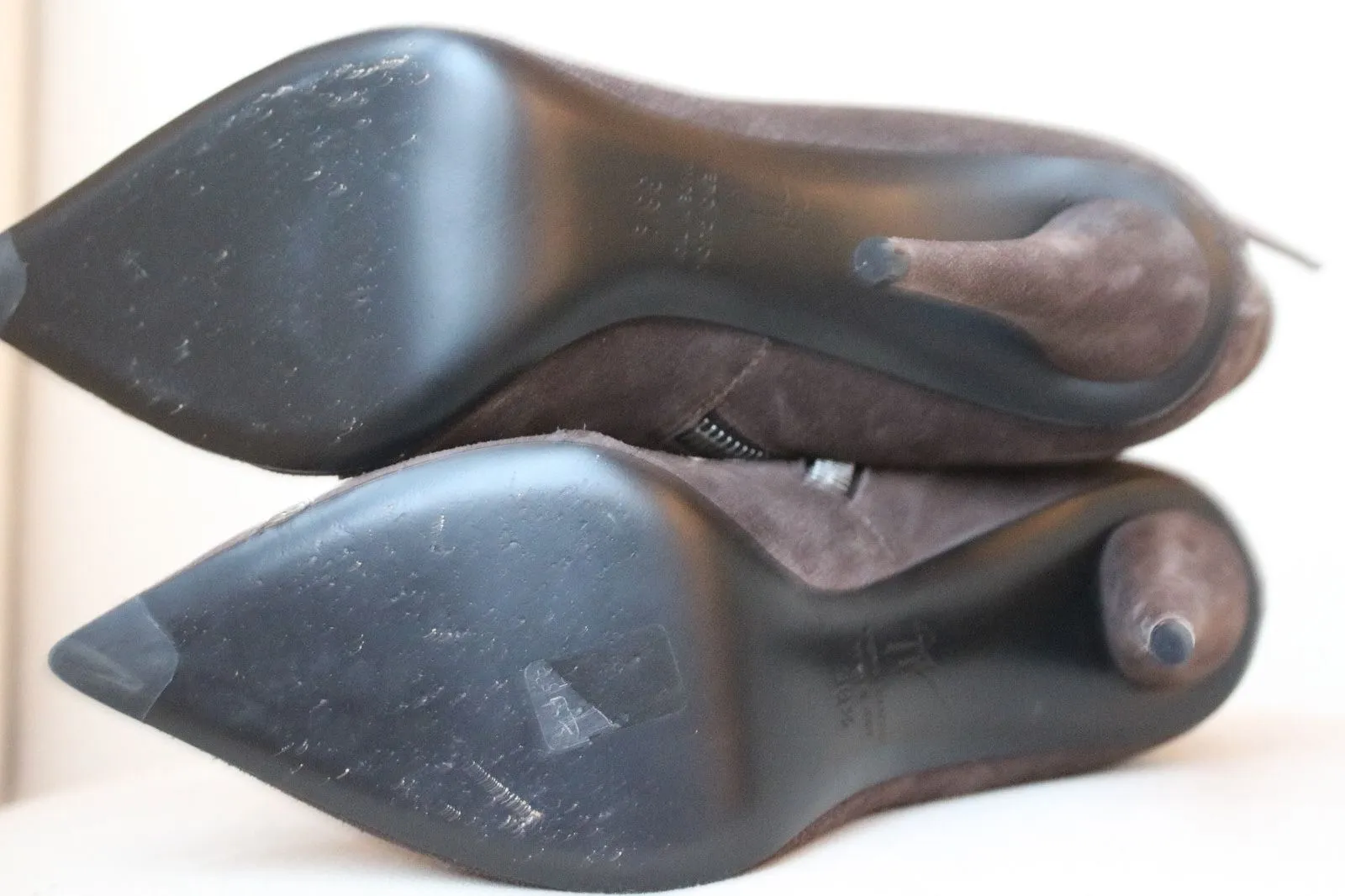 GIUSEPPE ZANOTTI BLACK SUEDE ANKLE BOOTS HEELS 38.5 UK 5.5 US 8.5