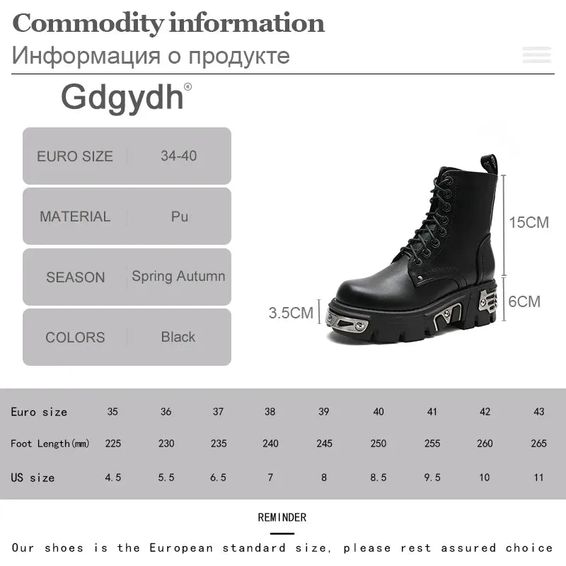 Gothic Punk Platform Ankle Boots - Edgy and Stylish