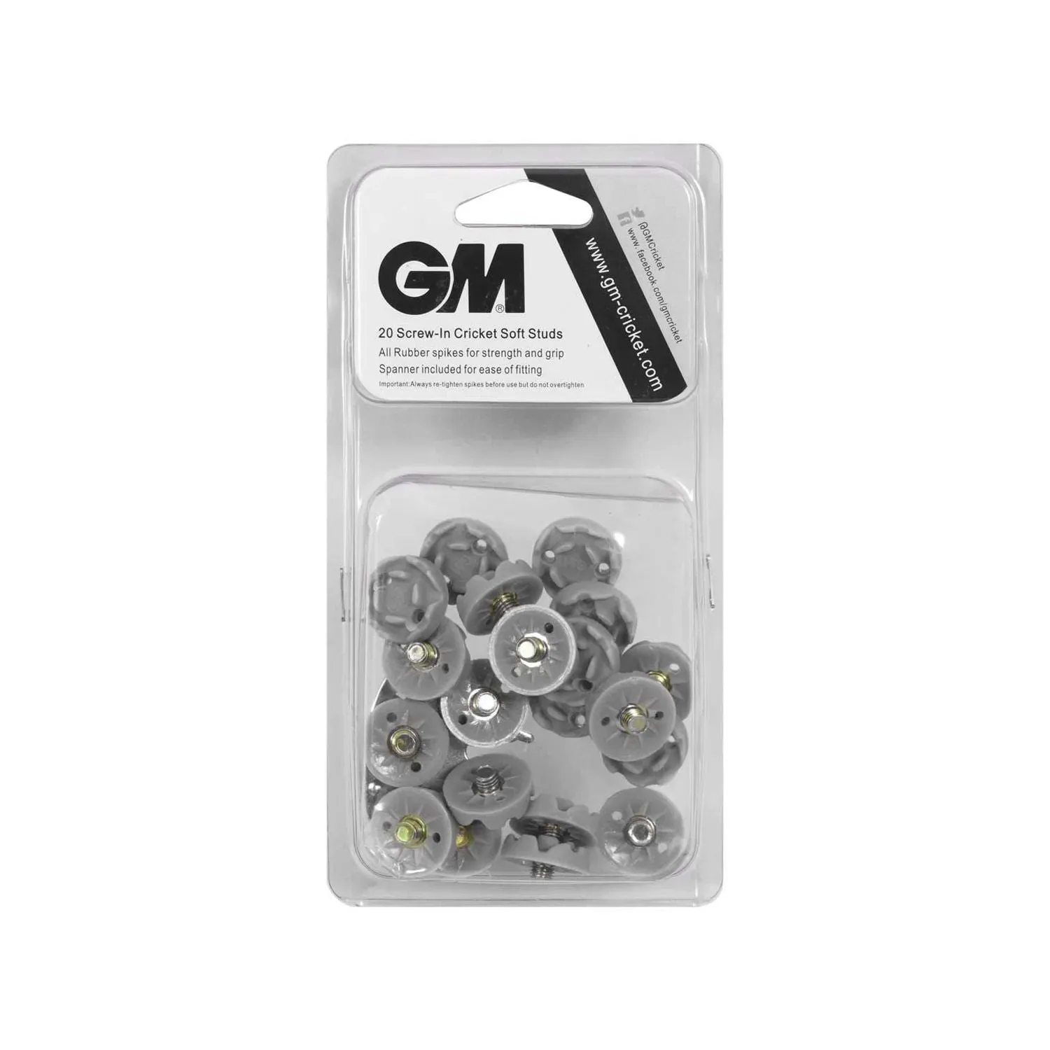 GUNN & MOORE Cricket Shoes Soft Studs (Set of 20) with Spanner