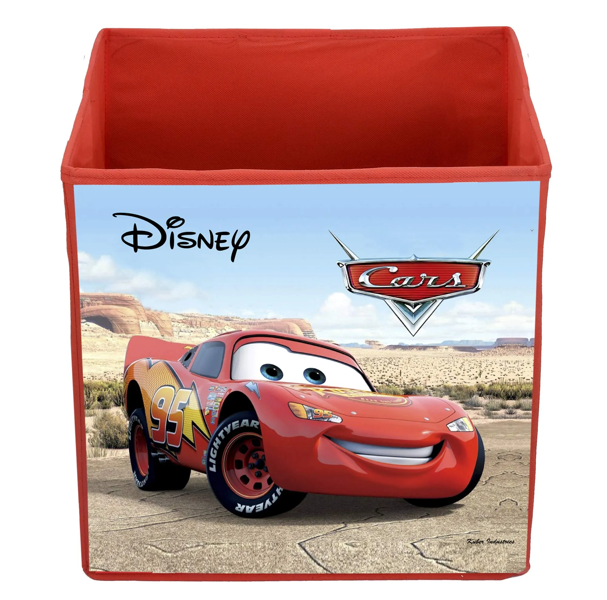 Kuber Industries Disney Print Non Woven Fabric 3 Pieces Foldable Large Size Storage Cube Toy, Books, Shoes Storage Box with Handle (Black & Brown & Pink) KUBMART02367