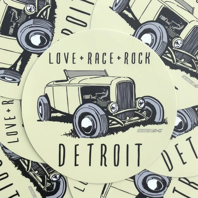 Love   Race   Rock, Detroit sticker
