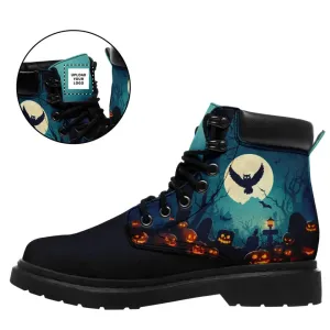 Luxury Gifts,Personalized Halloween Boots, Custom Bat Boots, Stylish and Unisex Boots, Gift for Halloween