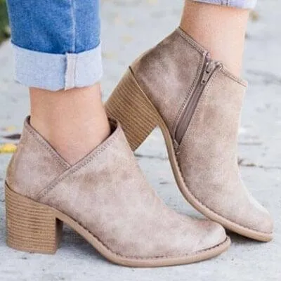 Middle Chunky Heels Ankle Boots