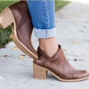 Middle Chunky Heels Ankle Boots