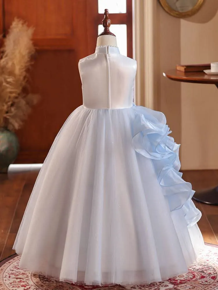 New style children's stage host catwalk performance embroidered girl princess dress