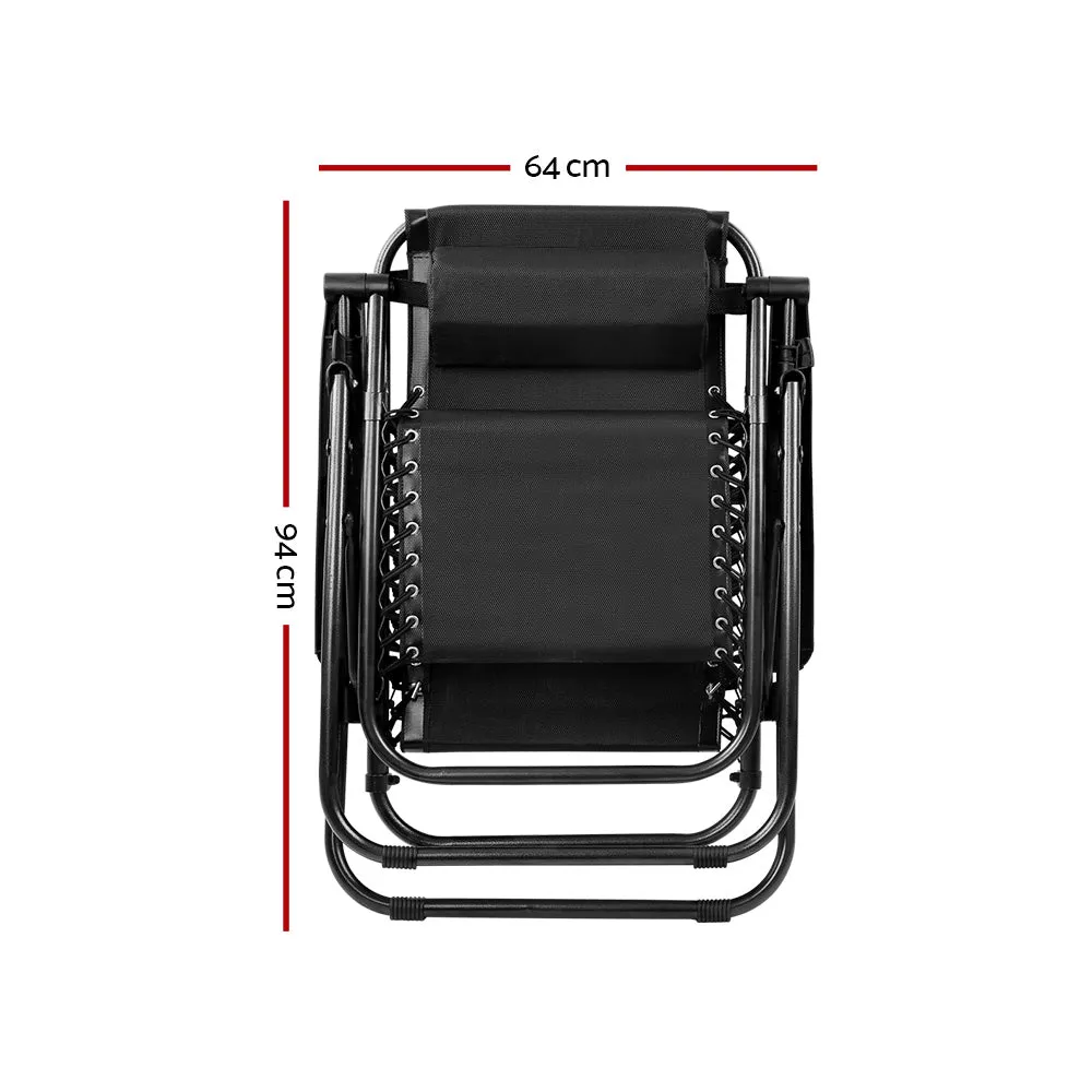 Outdoor Portable Recliner, Black