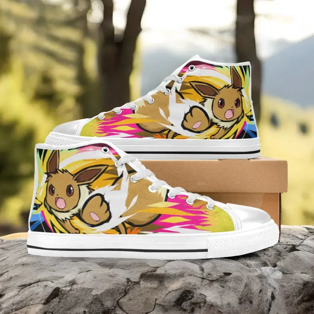 Pokemon Eevee Shoes High Top Sneakers for Kids and Adults