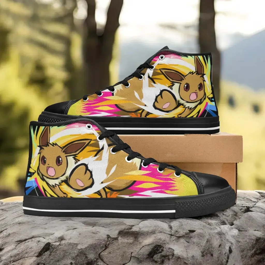 Pokemon Eevee Shoes High Top Sneakers for Kids and Adults
