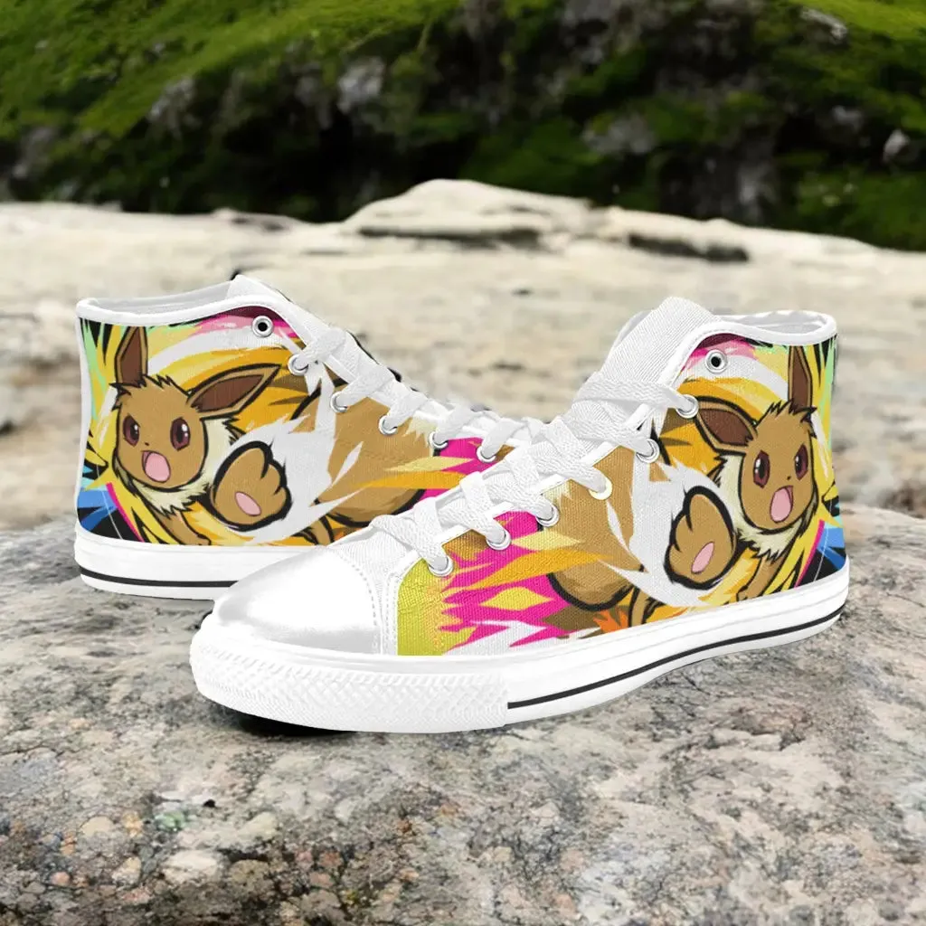 Pokemon Eevee Shoes High Top Sneakers for Kids and Adults